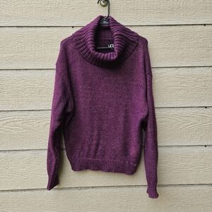 UGG Lylah rollneck sweater purple metallic wool blend oversized small